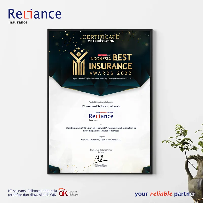 Asuransi Reliance Raih Indonesia Best Insurance Awards 2022
