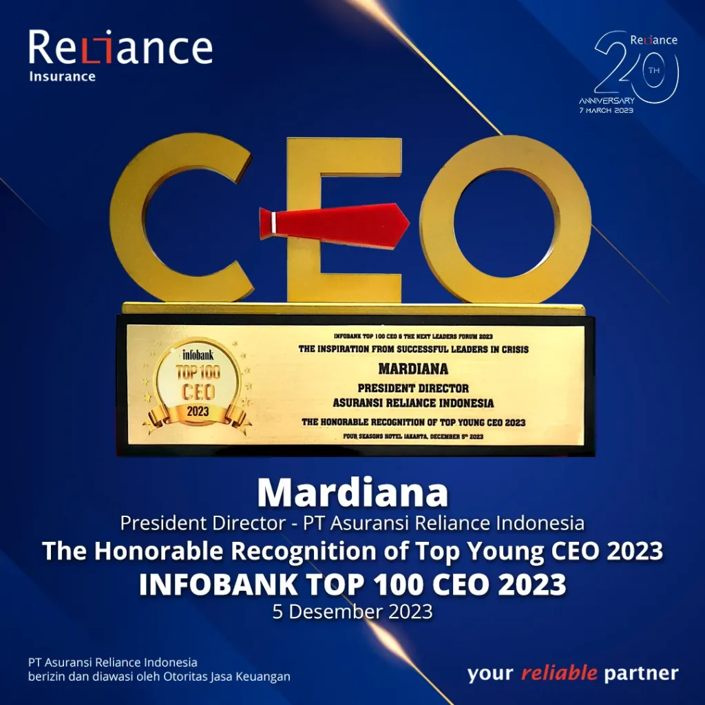 Dirut PT Asuransi Reliance Indonesia Mardiana Raih Infobank Top Young CEO 2023